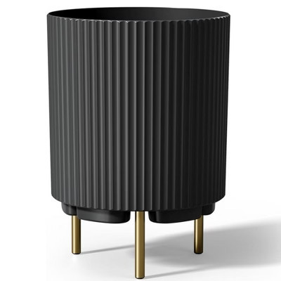 FURNIinspire Planters, Round Flower Pot with Stand, Modern Plant Pots for Office Living Room or Garden Balcony, Black, 16"*14.8"*20.3" | Target