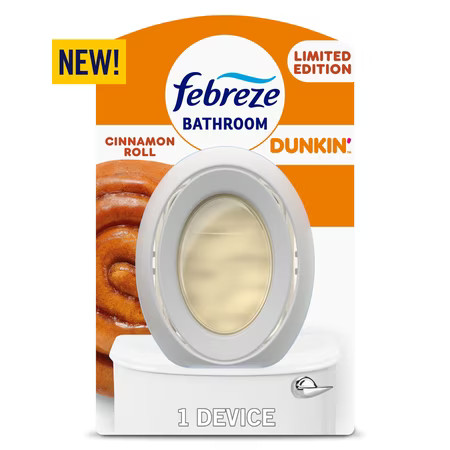 Febreze Dunkin' Bathroom Air Freshener, Odor-Fighting Air Freshener for Small Spaces, Cinnamon Roll, 1 Count | Walmart (US)