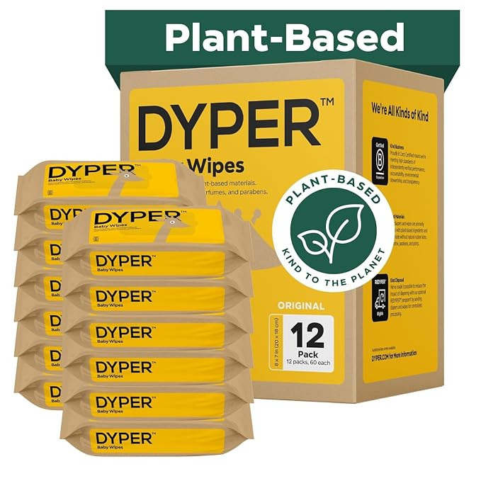 DYPER Baby Wipes Unscented (720 Count) - 99% Water-Based & Hypoallergenic Baby Wipes, Made with P... | Amazon (US)