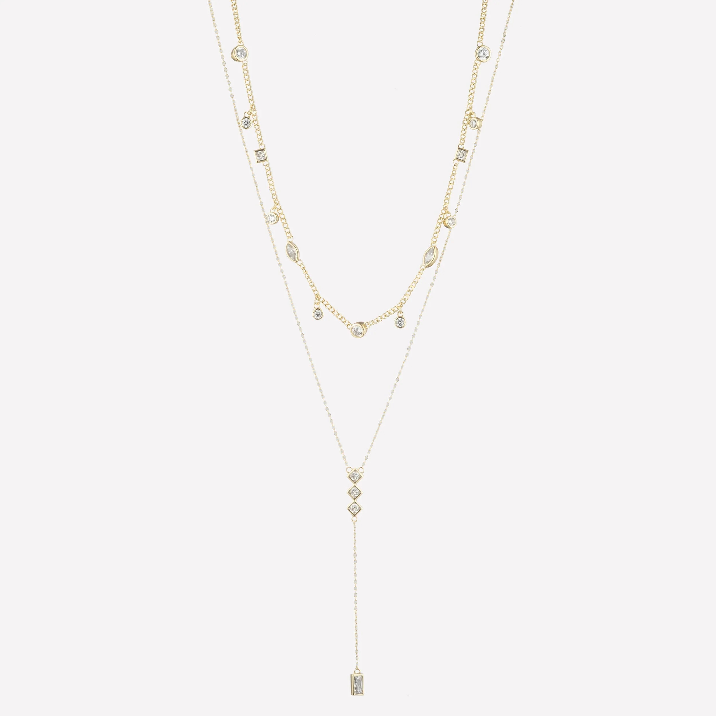 Josephine Crystal Lariat Necklace | BONHEUR JEWELRY