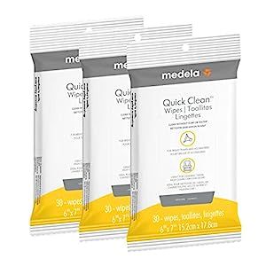 Medela Quick Clean Breast Pump and Accessory Wipes 90ct, 3 Packs of 30 Count, Resealable, Conveni... | Amazon (US)