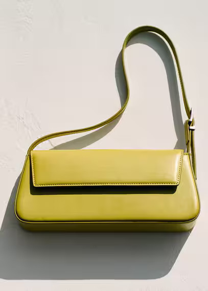 Shoulder bag with strap lime - Woman - One size - MANGO | MANGO (UK)