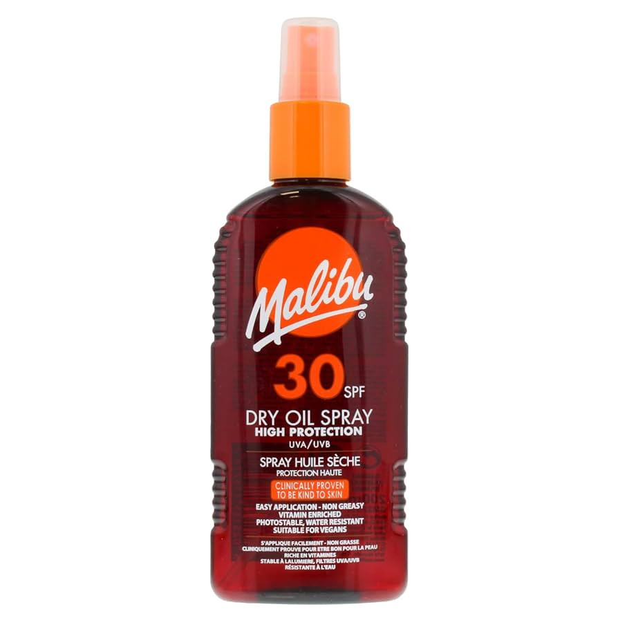 Malibu Sun SPF 30 Non-Greasy Dry Oil Spray, High Protection, Water Resistant, 200ml | Amazon (UK)