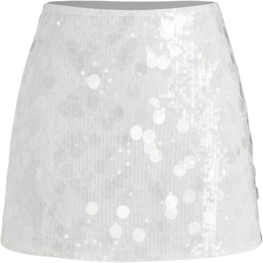 CIDER Sequin Mid Waist Sparkle Skirt Party Club Night Out Mini Skirt for Women Trendy | Amazon (US)