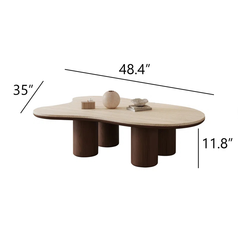 Orren Ellis Masiyah Modern solid wood four legged brown coffee table | Wayfair | Wayfair North America