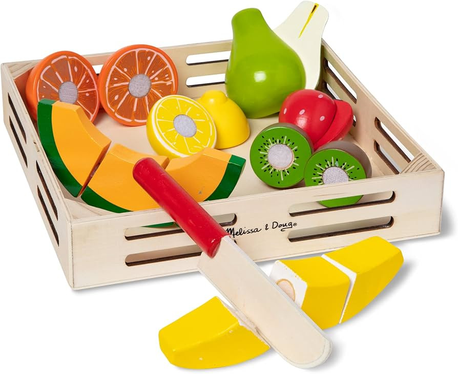Melissa & Doug Wooden Cutting Fruit Toy Food Set & Pretend Play Kitchen Accessories, Preschool Le... | Amazon (US)
