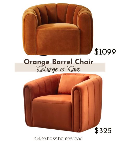 Perfect reading chairs! Save or splurge? 

Orange chairs, swivel chair, barrel chair, modern cozy chair, reading chair, reading nook

#LTKhome