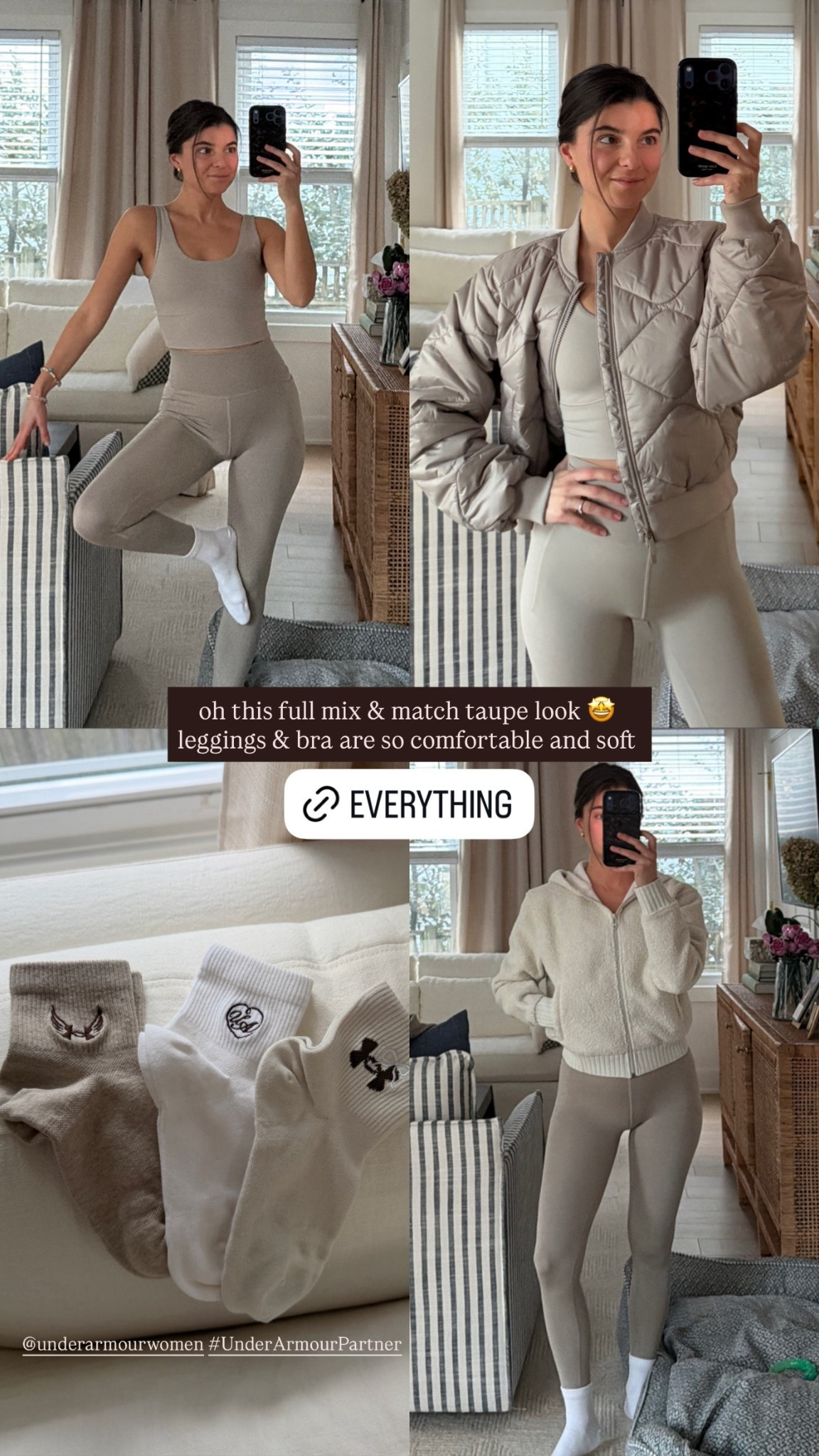 [3/4/26] this mix and match taupe look  from @underarmourwomen 😍 @underarmour #underarmourpartner | use code VIVIANE15 for 15% off these looks + more! | wearing true size xs in full outfit and true size 6 in sneakers!

#LTKActive #LTKmorningroutine #LTKootd

#LTKPetite #LTKActive #LTKSeasonal