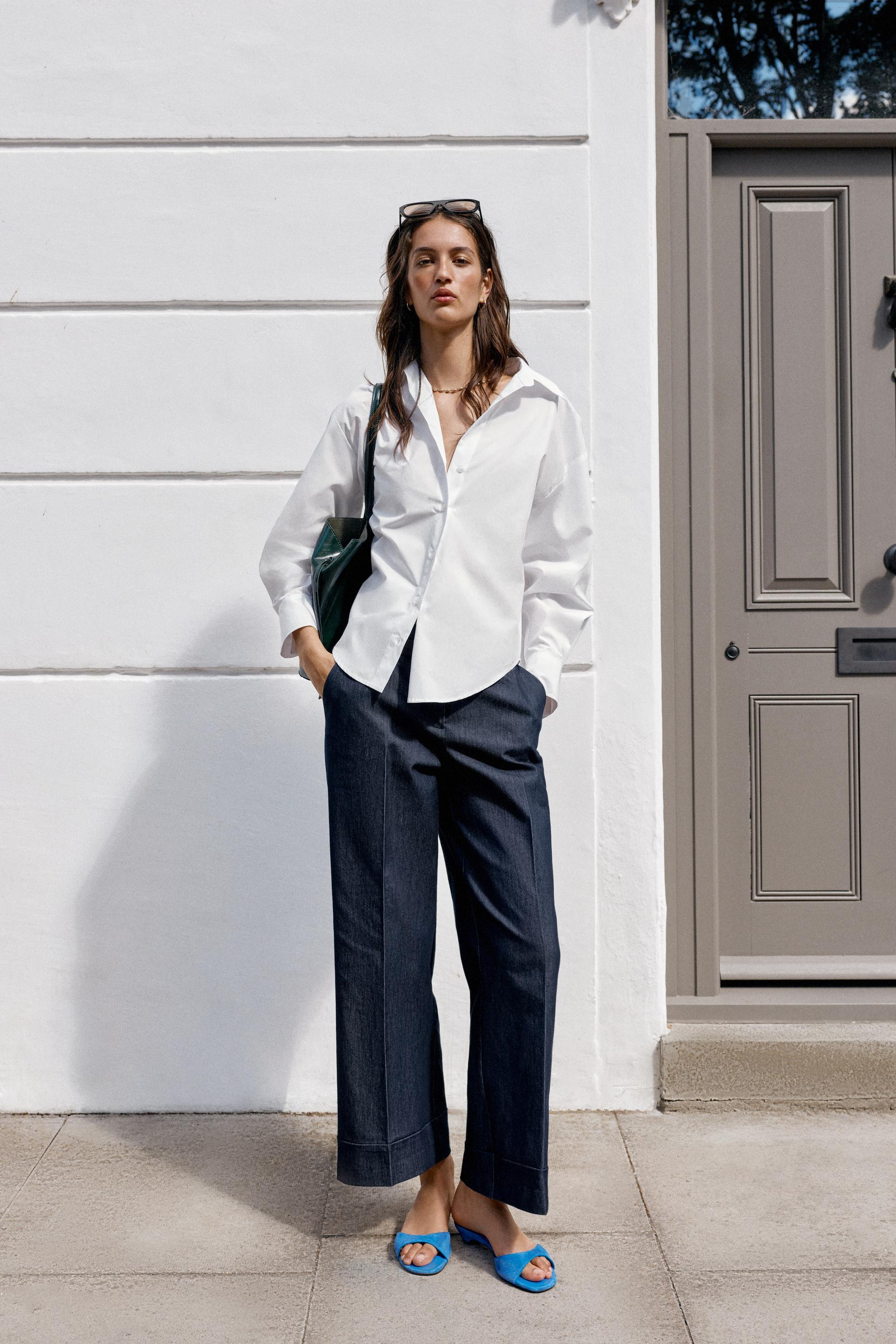 Zara - Basic Poplin Shirt - White - L - Woman | Zara US