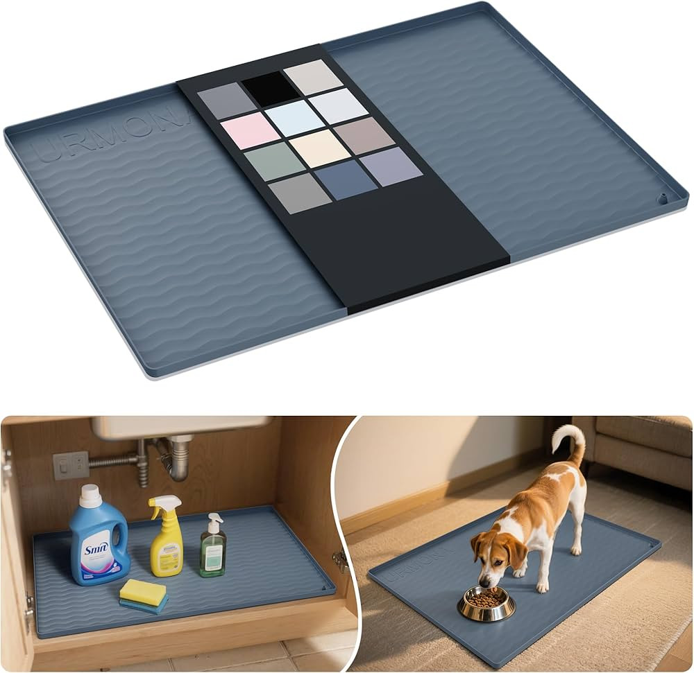 URMONA Waterproof Silicone Under Sink Mat 28'' x 22'' Shelf Liner for Kitchen and Bathroom, Cabin... | Amazon (US)
