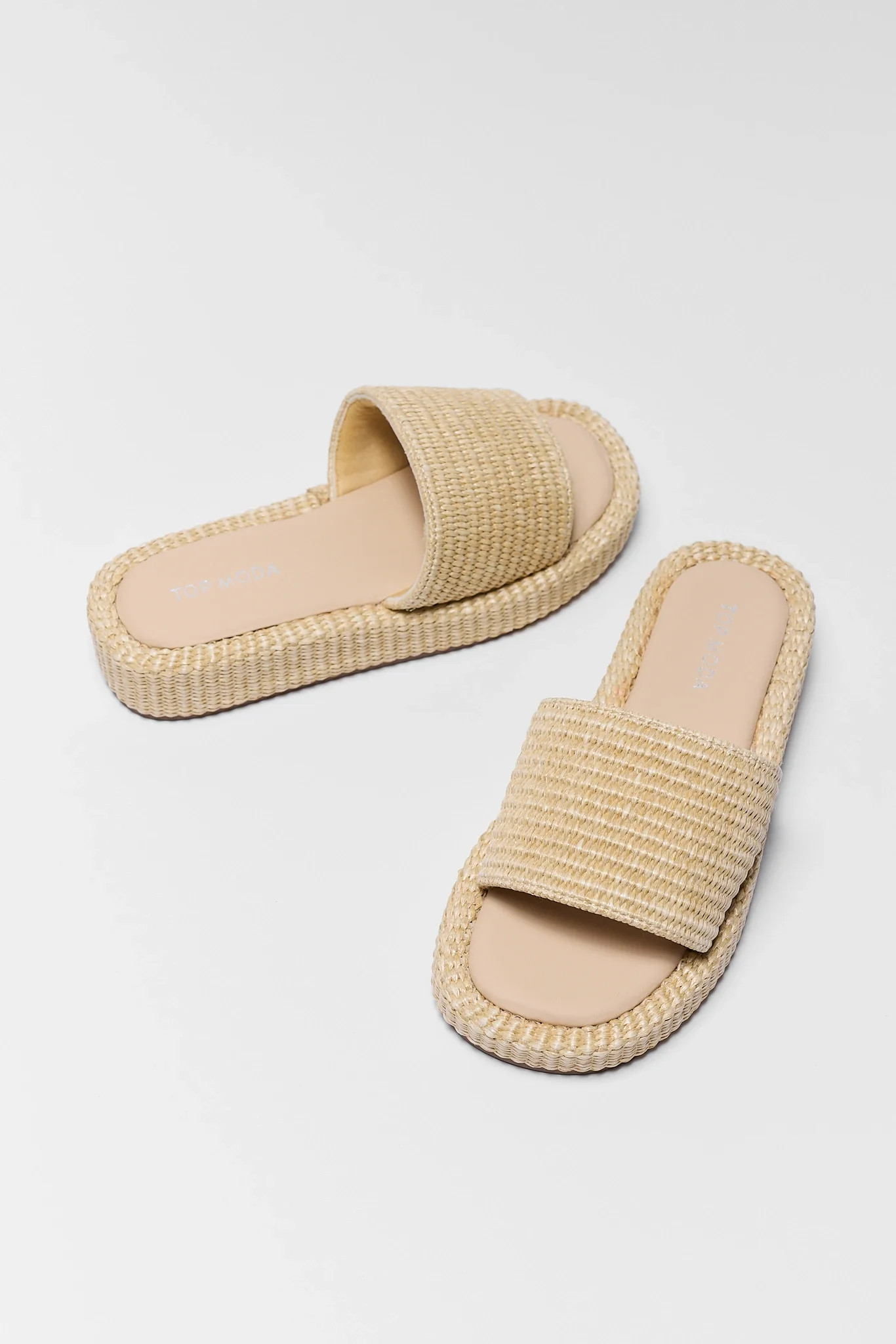 Tan Raffia Platform Sandals | Avara