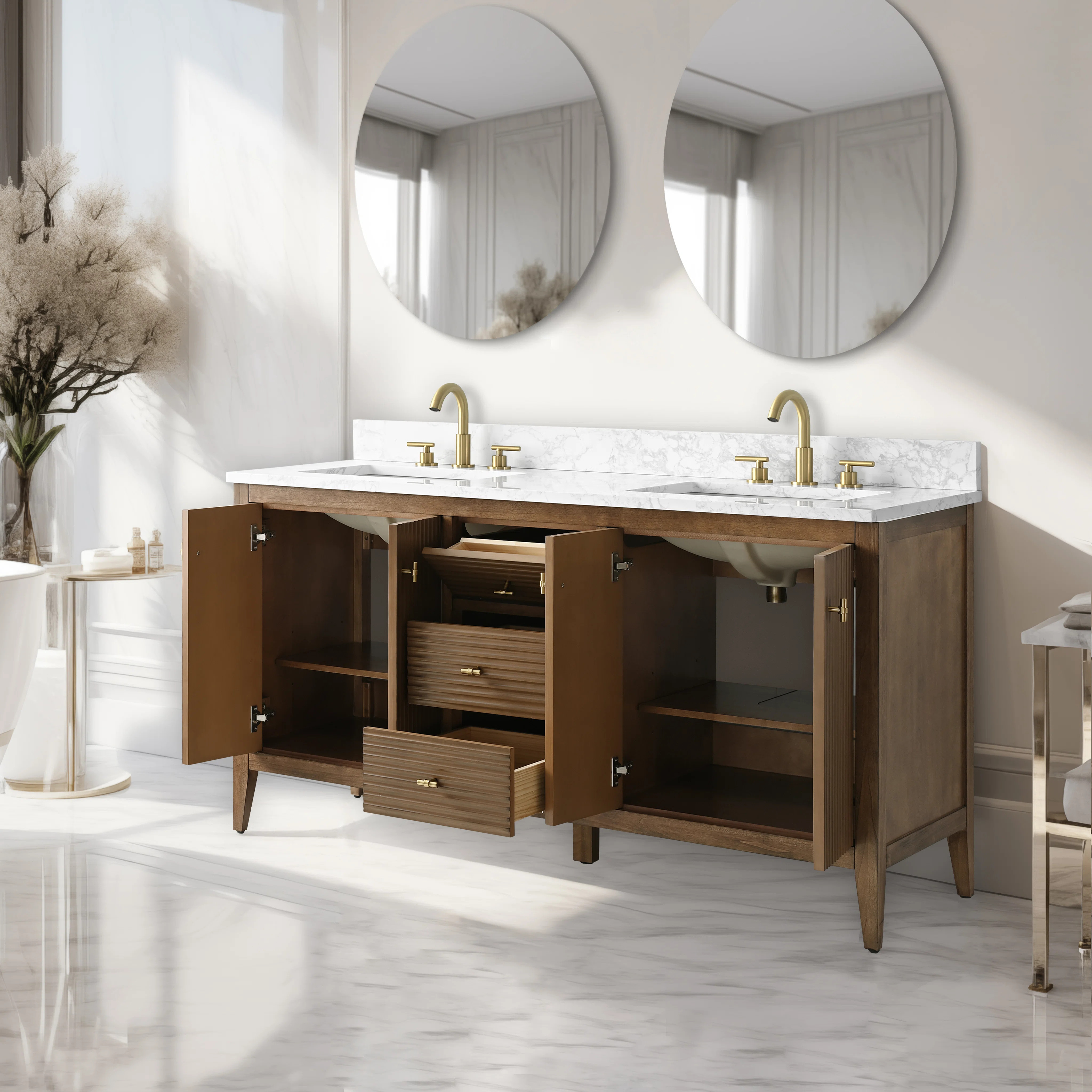 Vanity Art 60" Double Bathroom Vanity Set & Reviews | Wayfair | Wayfair North America