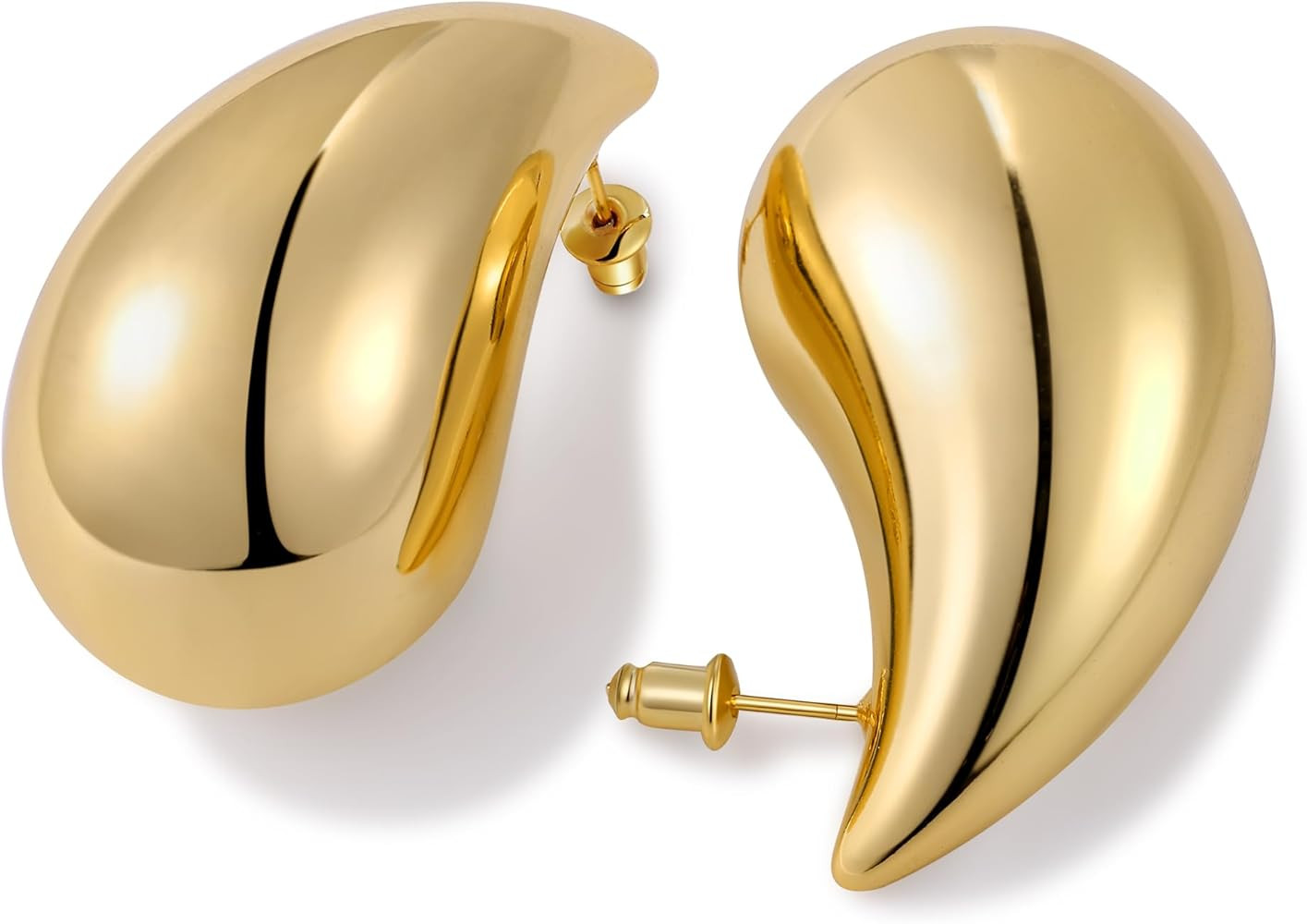 Gacimy Gold Teardrop Earrings Dupes for Women, Chunky Gold Earrings for Women with 925 Sterling S... | Amazon (US)