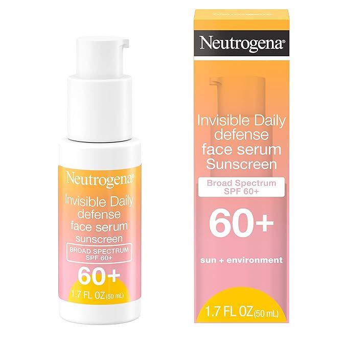 Neutrogena Invisible Daily Defense Face Sunscreen + Hydrating Serum with Broad Spectrum SPF 60+ &... | Amazon (US)