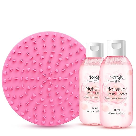 Norate Makeup Brush Cleaner, Make Up Brush Cleaner Cleanser Solution + Brush Cleaning Mat, Makeup... | Amazon (US)