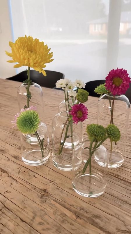 Summer Centerpiece ☀️ Little Bud vases with fresh flower clippings. 

They are available in a set of 3, 6 or 12! 🌸 

#LTKunder50 #LTKGiftGuide #LTKhome