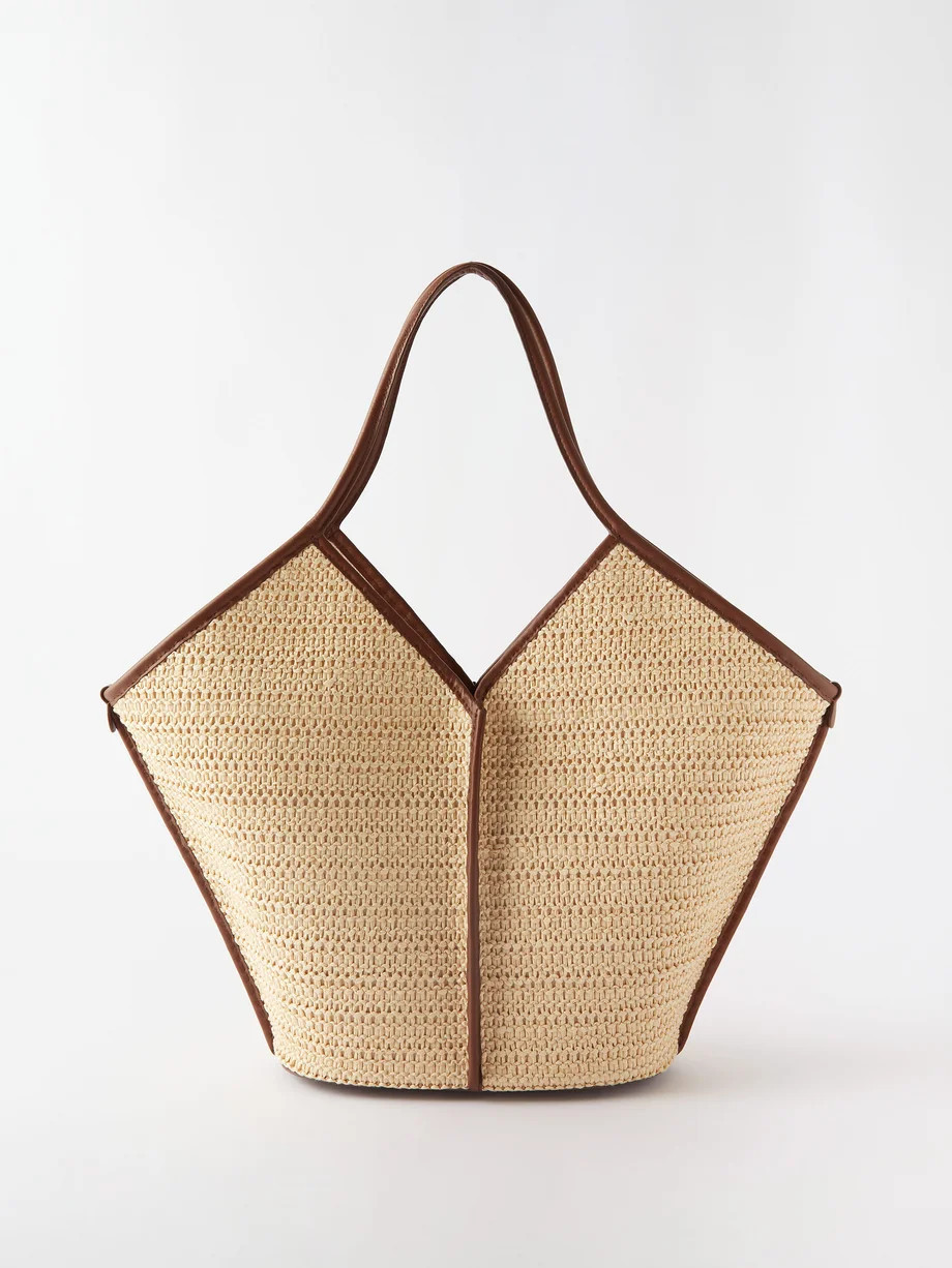 Calella leather-trim raffia tote bag | Hereu | Matches (US)