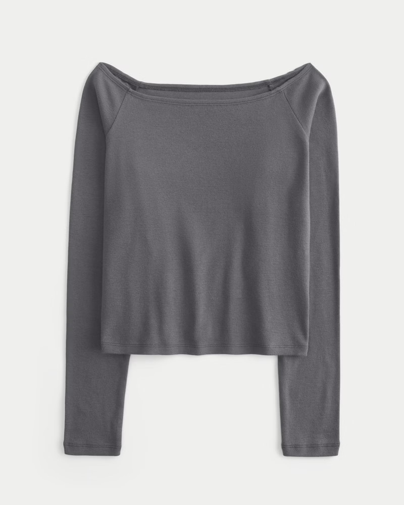 Women's Long-Sleeve Off-the-Shoulder Top from Hollister | Hollister (US)