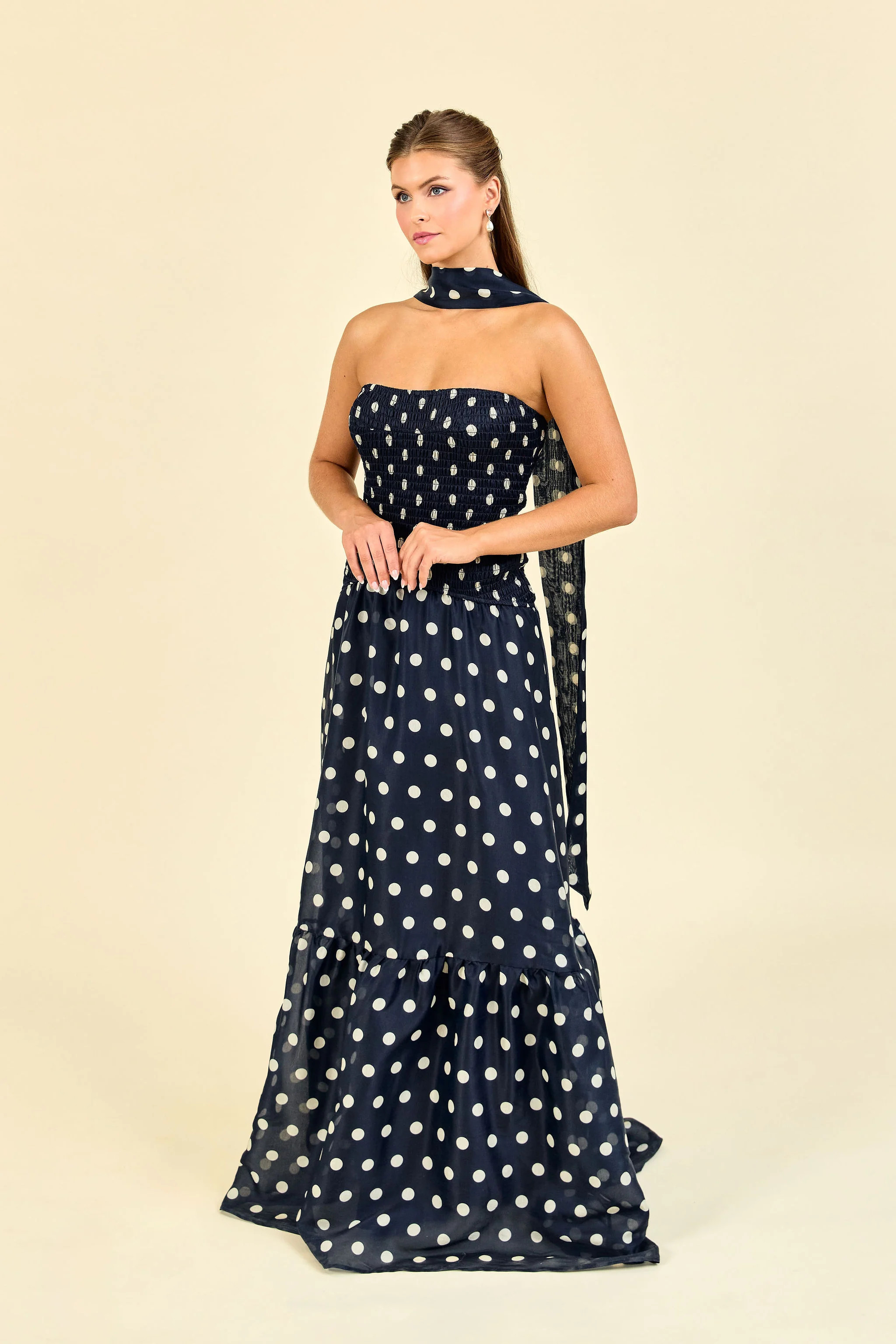 Genevieve Floor-Length Dress with Ruffle Skirt | LulaKate