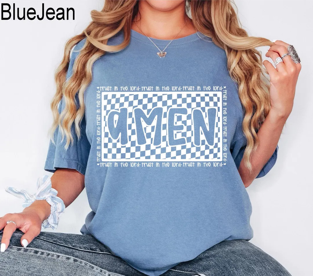 Comfort Colors\u00ae Amen T-shirt, Trust in the Lord Shirt, Retro Christian Shirt, Religious Shir... | Etsy (Global)