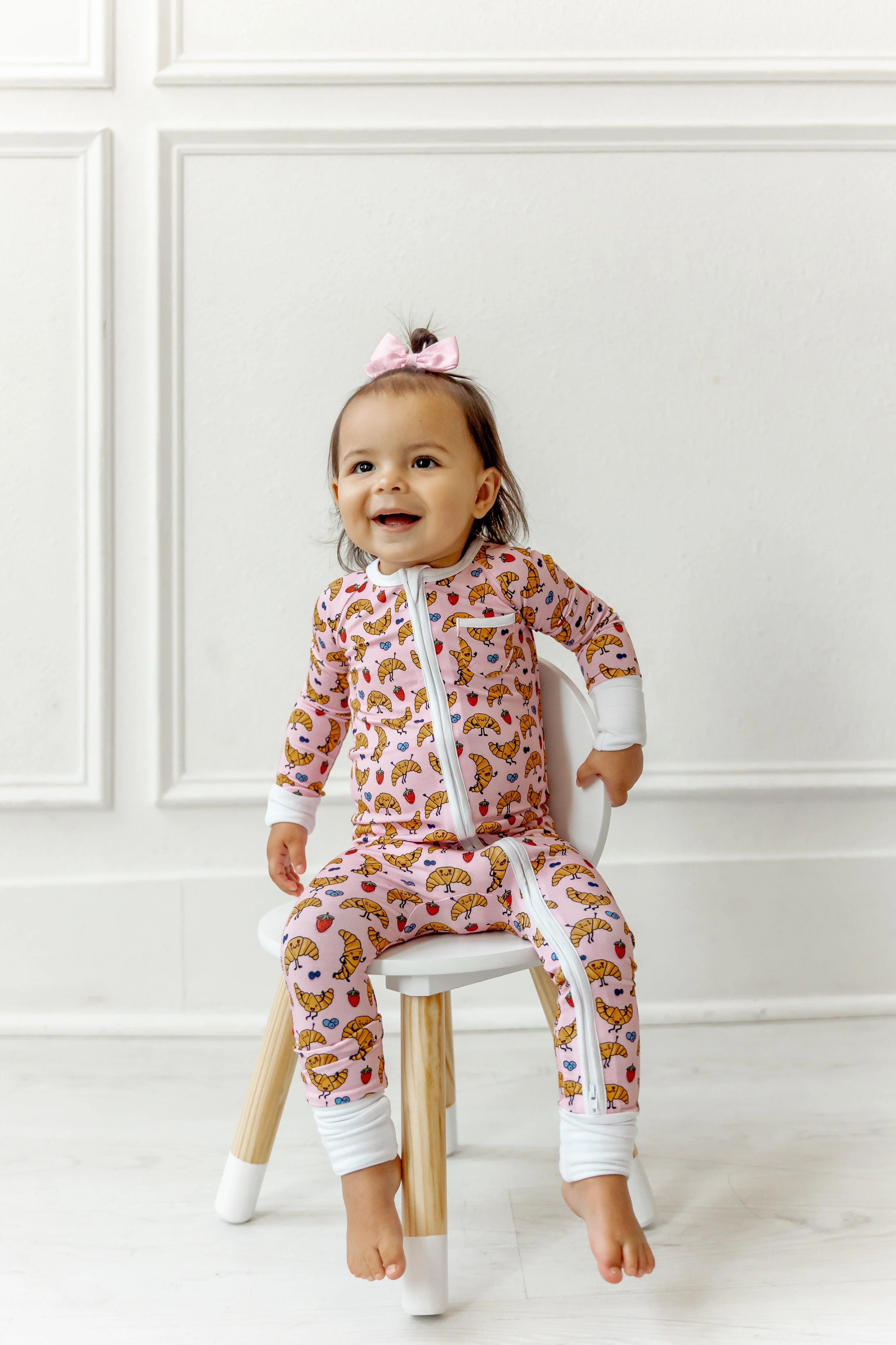 Croissant Zip Romper | PB & Grape