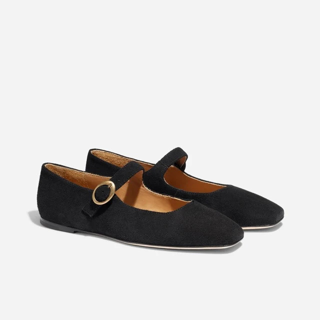 Lola Mary Jane Black Suede | Nisolo