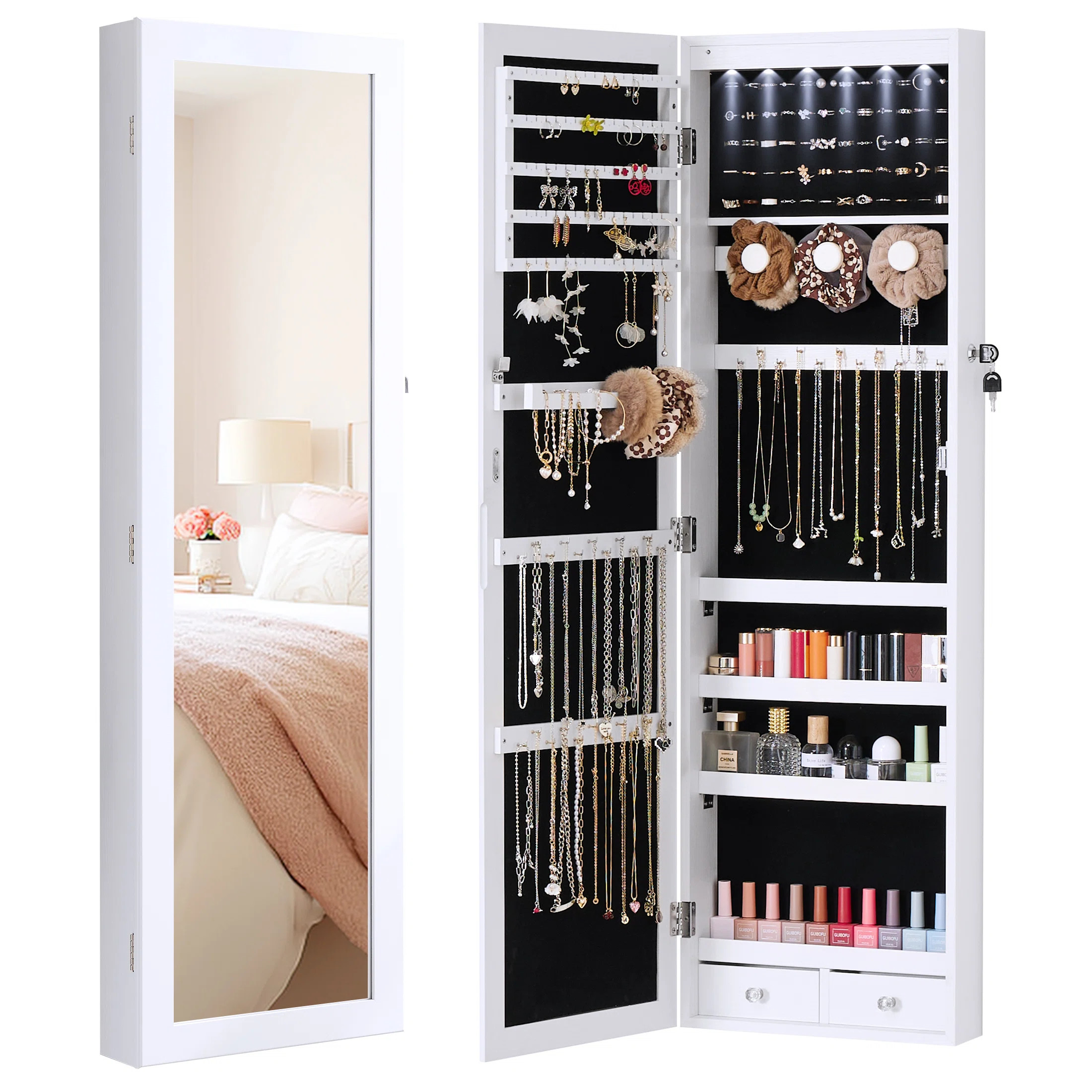 14.2'' Wide Jewelry Armoire with Mirror | Wayfair North America