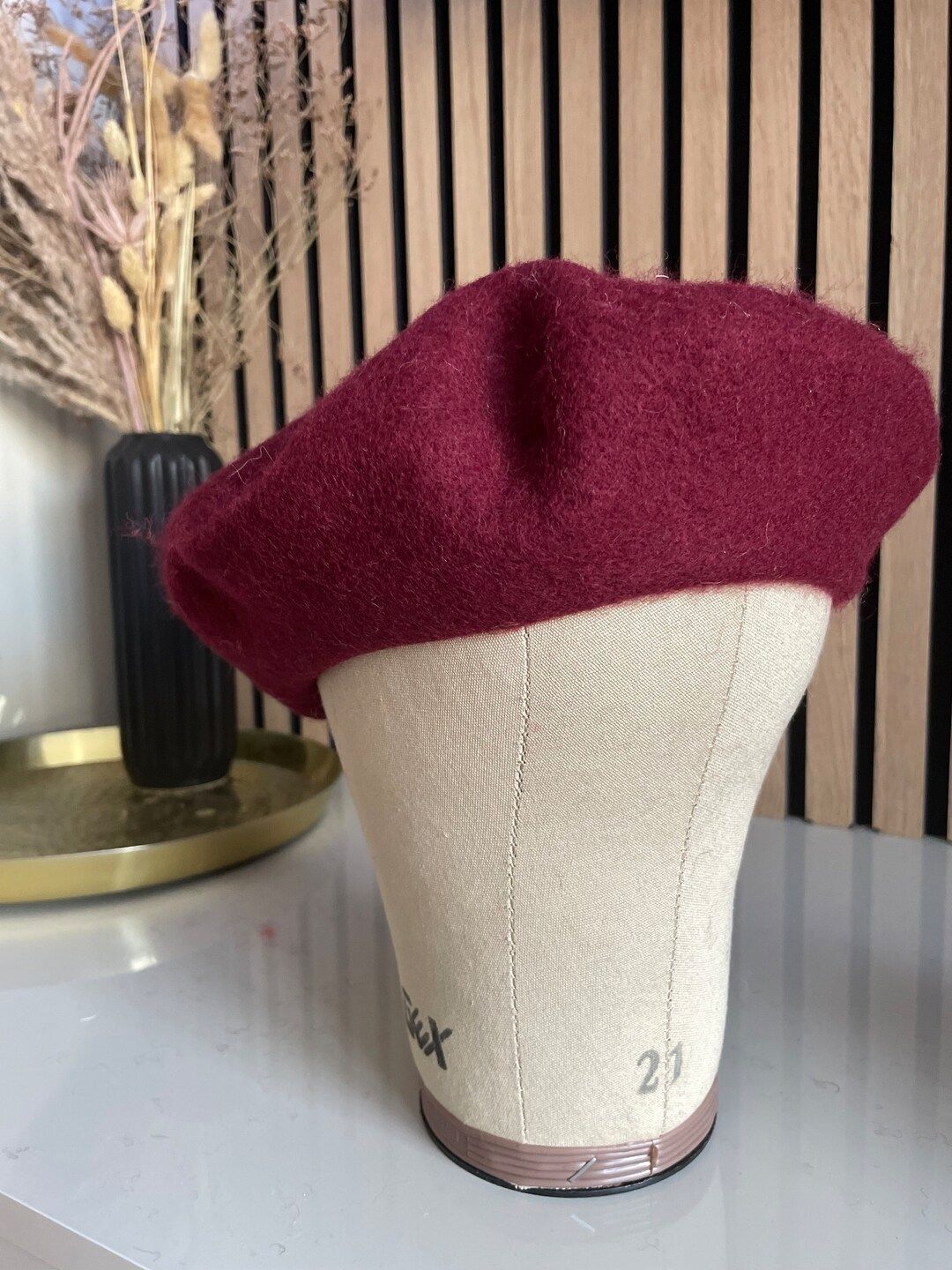 Burgandy Beret in Thick Wool, Plain Beret Blank, Real Wool Milinery Hat, Thick Wool Beret, Plain ... | Etsy (UK)