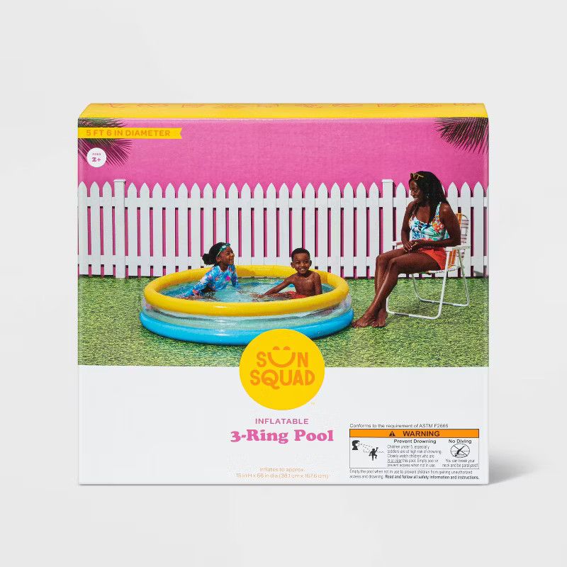 3 Ring Pool Blue Yellow - Sun Squad™ | Target