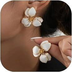 Gold Flower Earrings for Women Flower Stud Earrings Floral Statement Spring Earring Spring Dresse... | Amazon (US)