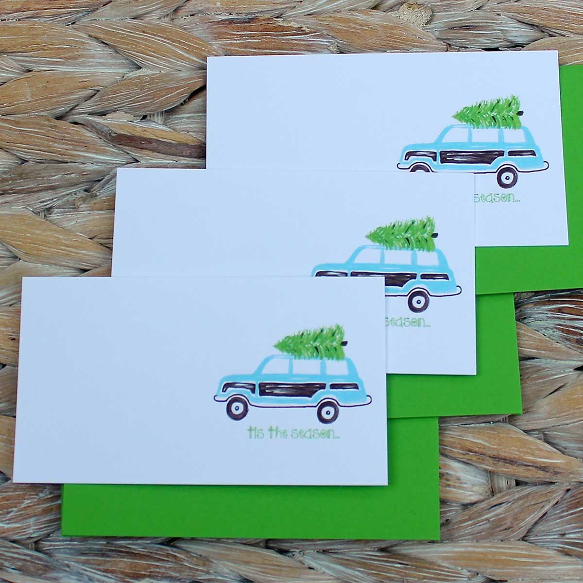 Turquoise Woody Wagon Card | Lemondaisy Design | Lemondaisy Design