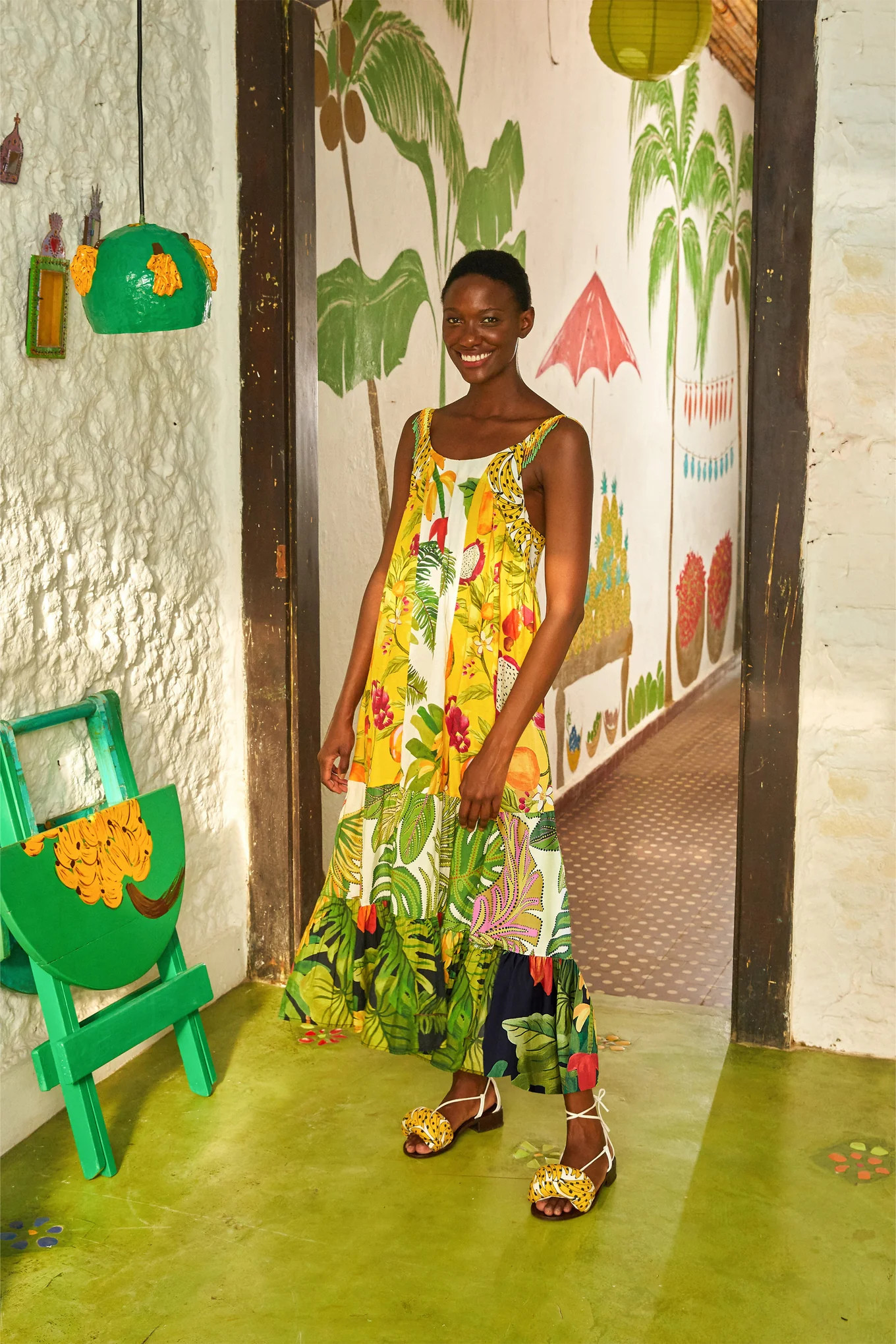 Mixed Prints Patch Dress | FarmRio (US)