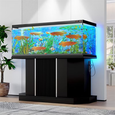 ELJGET 55-75 Gallon Fish Tank Stand, 880LBS Capacity, with 4 AC Outlets & 2 USB Ports, Heavy Duty Storage Cabinet for Aquarium, Turtle & Reptile Tank | Target