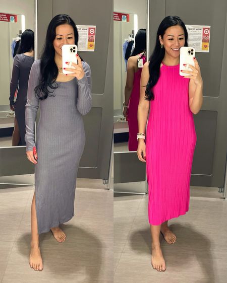 Small in ribbed dress (XS would fit best)
Size XS pink dress

Target style
Target fashion
Target dressess