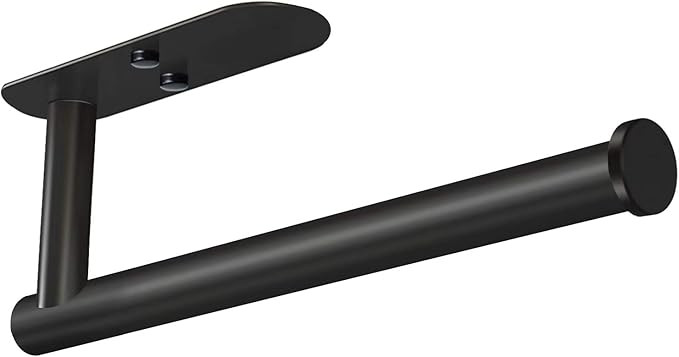 VAEHOLD Adhesive Paper Towel Holder Under Cabinet Wall Mount for Kitchen Towel, Black Roll Stick ... | Amazon (US)