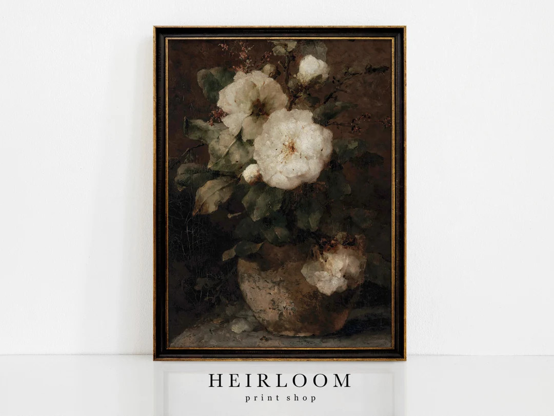 Moody Floral Print | Vintage Flower Prints | ART PRINTS | Moody Blooms - Etsy | Etsy (US)