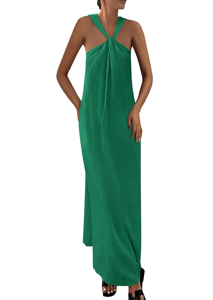 PRETTYGARDEN Womens 2025 Casual Long Summer Dresses Sleeveless Strappy Loose Flowy Beach Vacation... | Amazon (US)