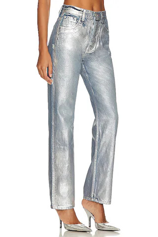 High Rise Straight Jeans in Foil | Revolve Clothing (Global)