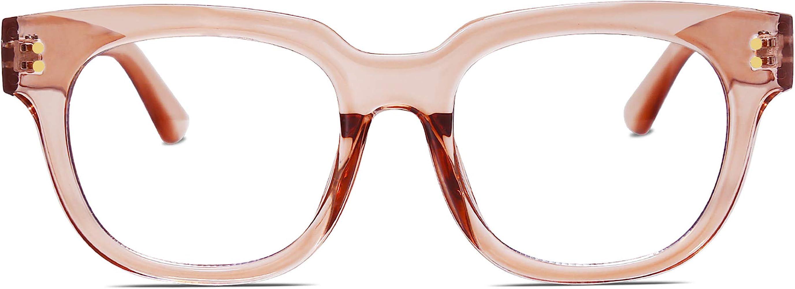 SOJOS Oversized Square Anti Blue Light Blocking Glasses for Women Thick Computer Eyeglasses Double M | Amazon (US)