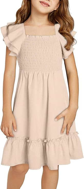 blibean Tween Girls Elegant Ruffle Sleeve Dresses Size 6-15 Years | Amazon (US)