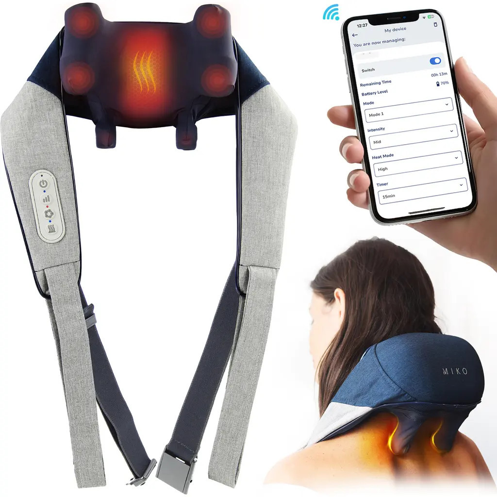 MIKO Wave Neck and Back Massager with App Control in Blue at Nordstrom | Nordstrom