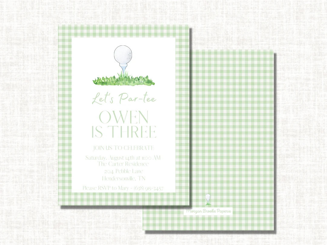 Watercolor Golf Birthday Invitation | First Birthday Invitations Boy | Golf Birthday Boy | Master... | Etsy (US)