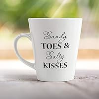 Style In Print Light Blue Sandy Toes & Salty Kisses Ceramic Latte Mug - 17 OZ | Amazon (US)