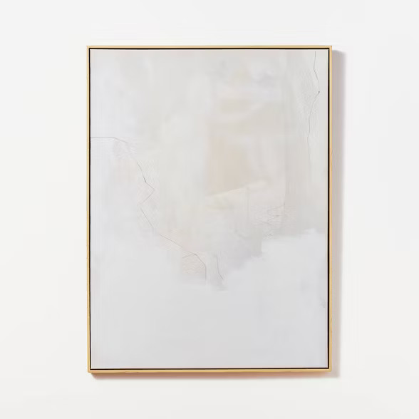 30" x 40" Watercolor Abstract Framed Wall Canvas Cream - Threshold™ designed with Studio McGee | Target