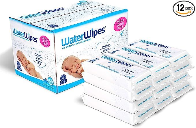WaterWipes Original Baby Wipes, 99.9% Water, Unscented & Hypoallergenic for Sensitive Newborn Ski... | Amazon (US)