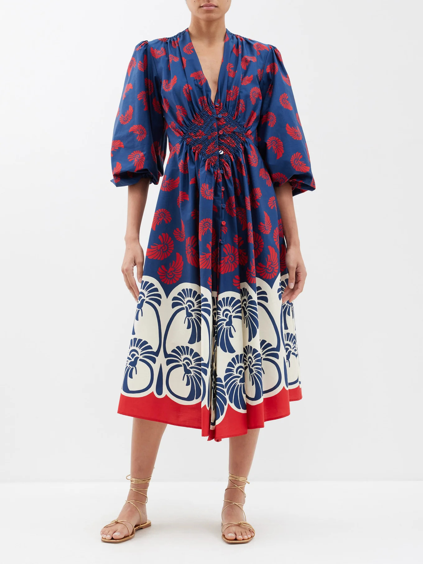 Camerino printed-cotton midi dress | La DoubleJ | Matches (APAC)