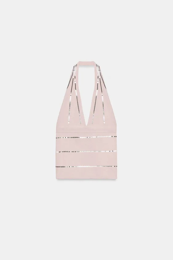 SEQUIN HALTER TOP | Zara US