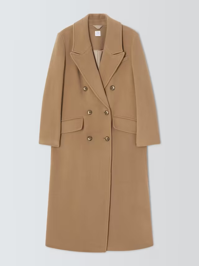 John LewisDouble Breasted Cashmere Blend Wool Coat, Camel | John Lewis (UK)