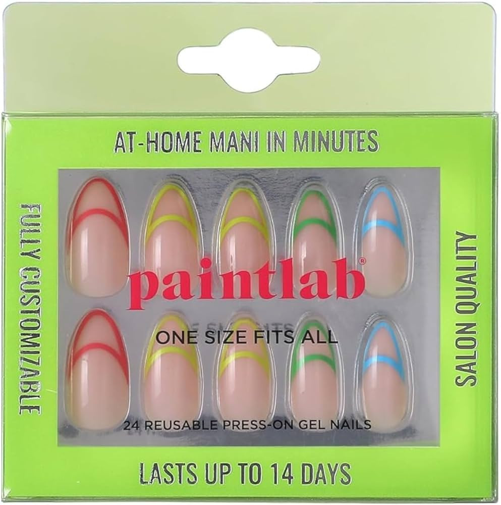 PaintLab Press On Nails - 24 Piece Fake Nails with Glue, Nail File, Prep Pad & Cuticle Stick | No... | Amazon (US)