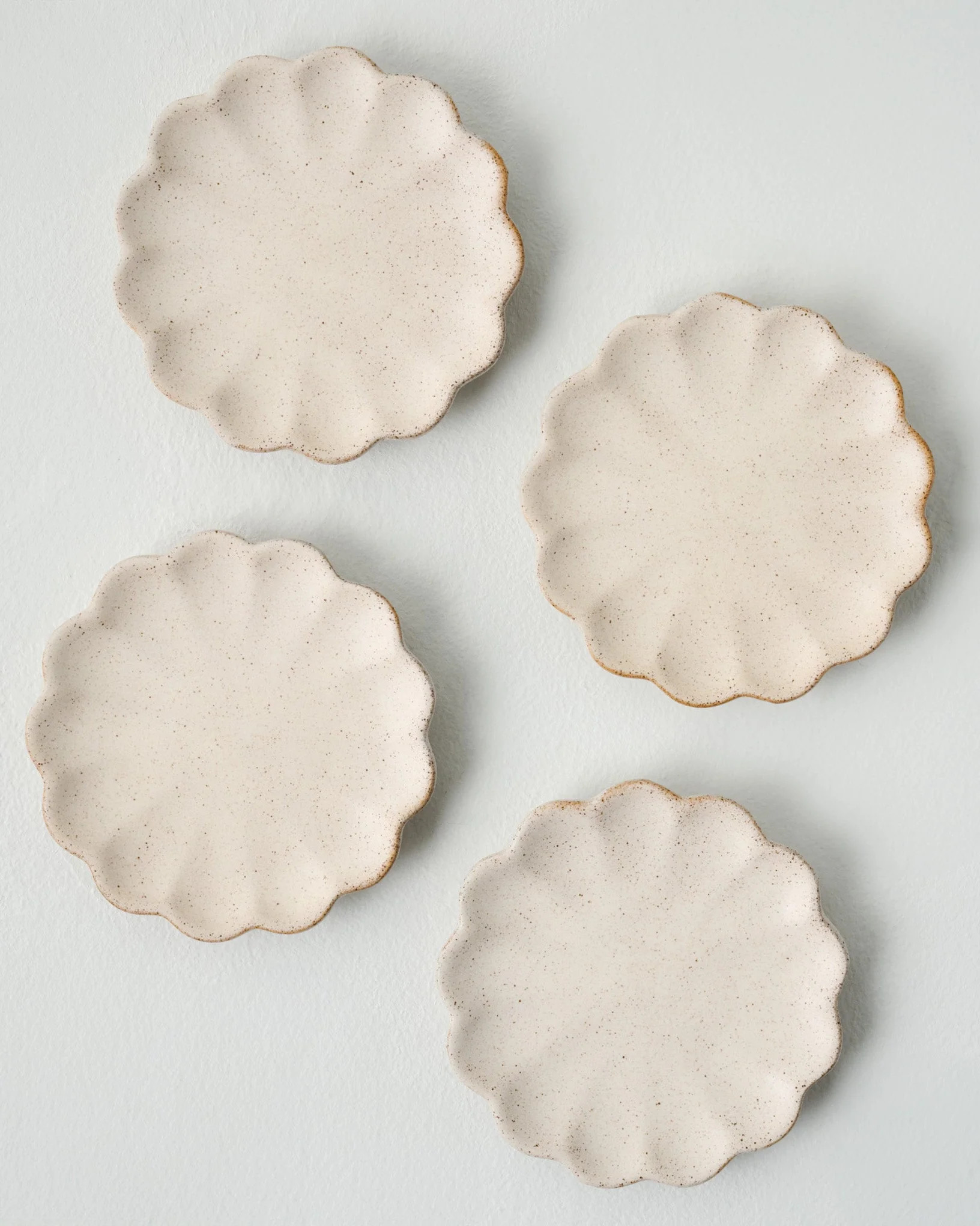 French White Scalloped Edge Stoneware Coaster Set | Magnolia